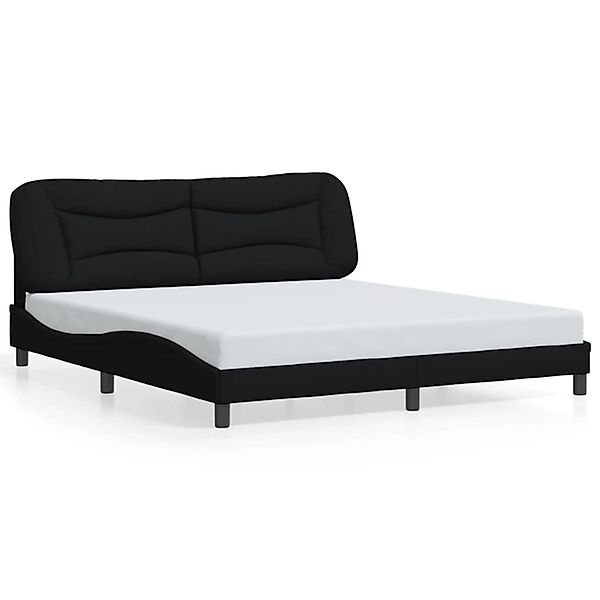 vidaXL Bettgestell ohne Matratze Hvar Schwarz 180x200 cm Stoff 3207788 günstig online kaufen