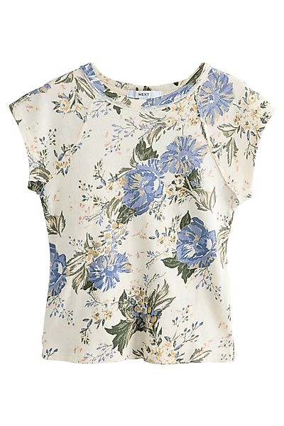 Next Shirttop Gewaschenes T-Shirt mit offenen günstig online kaufen