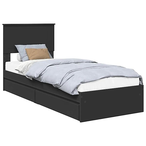 vidaXL Stauraumbett Schwarz 75 x 190 cm Holzwerkstoff 3410848 günstig online kaufen