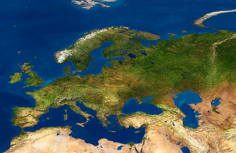 Papermoon Fototapete "LANDKARTE-TOPOGRAFISCH EUROPA SKANDINAVIEN DETSCHLAND günstig online kaufen