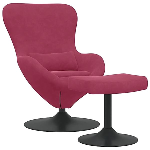 vidaXL Eierstuhl mit Fußhocker Weinrot 63 x 73 x 90 cm Samt 42002749 günstig online kaufen