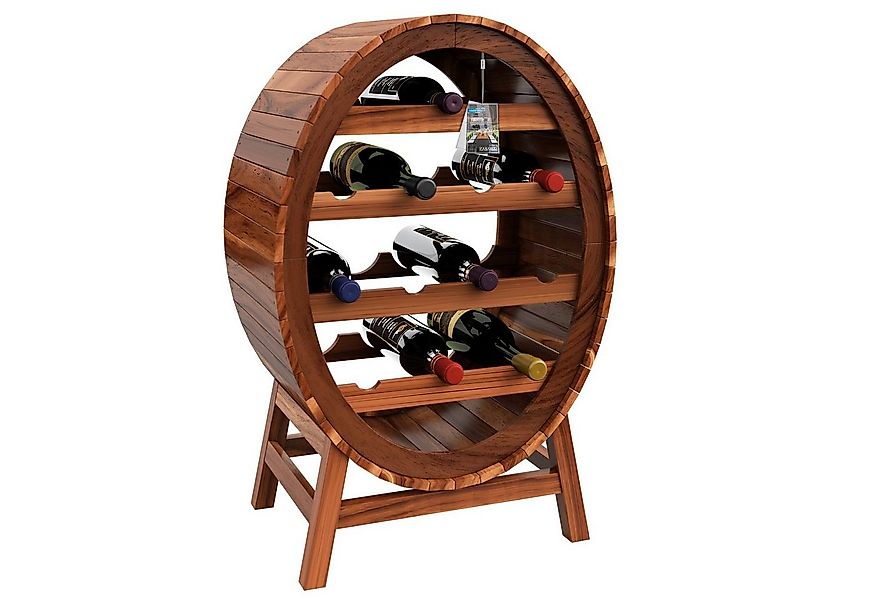 Casaria Weinregal Weinfass, für 12 Flaschen Akazie Holz Massiv Fass Stehend günstig online kaufen