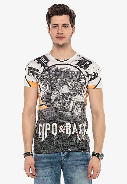 Cipo & Baxx T-Shirt, mit stylischem Allover-Print günstig online kaufen