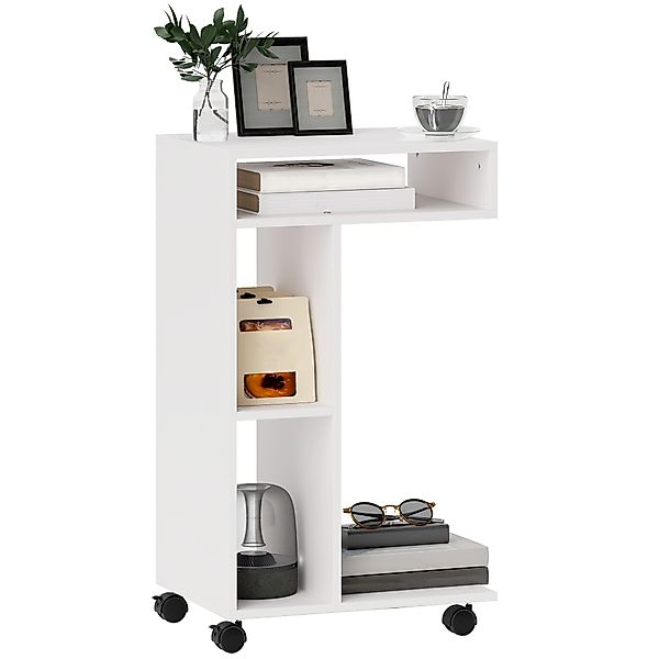 HOMCOM Beistelltisch Couchtisch mit Rollen, Schreibtisch günstig online kaufen