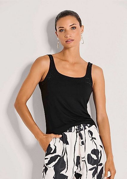 MADELEINE Shirttop Glamouröses Tanktop mit Steinen, Viskose-Jersey Rundhals günstig online kaufen
