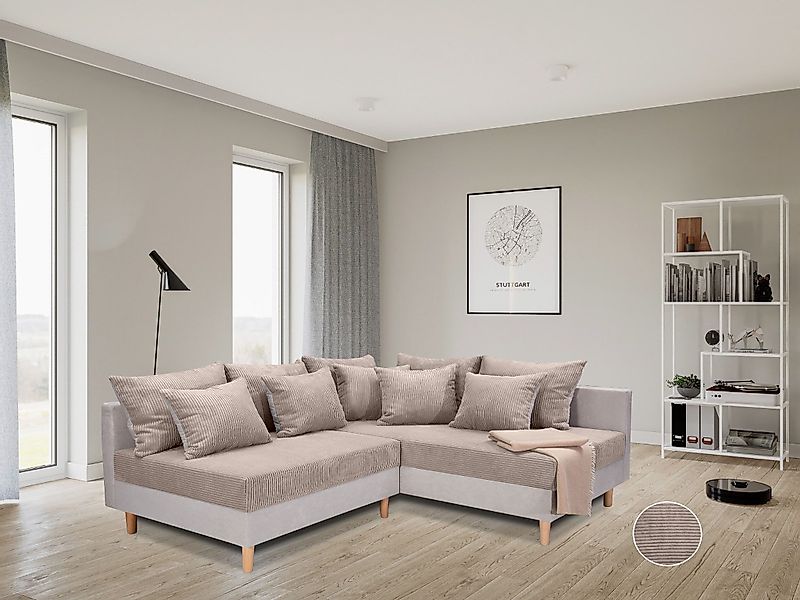 COLLECTION AB Ecksofa "L-Form" Ecksofa,Ottomane rechte Seite montierbar,Kom günstig online kaufen