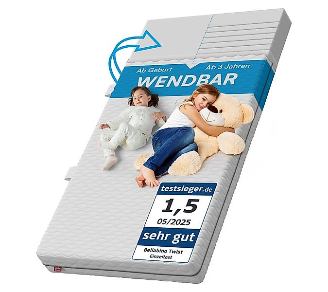 Kindermatratze Twist, Kaltschaummatratze wendbar, Härtegrad H1/H2, Bellabin günstig online kaufen