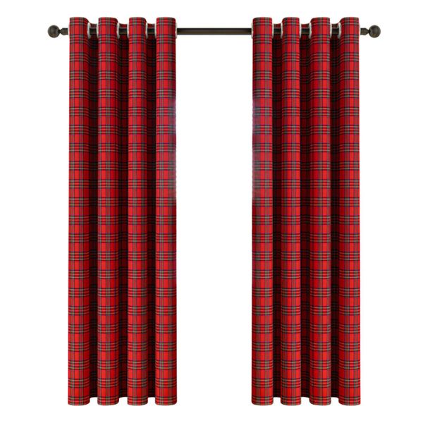 Jibenhome Vorhang Weihnachtsvorhänge Ösen Vorhang, Rot-Grün günstig online kaufen