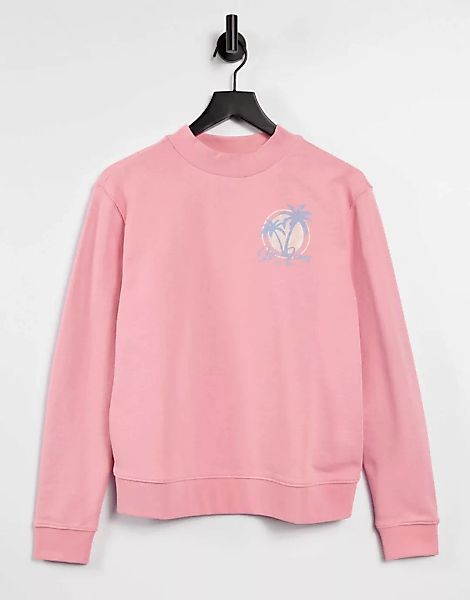LEE Jeans – Sweatshirt in Pastellrosa mit Palmen-Logoprint günstig online kaufen