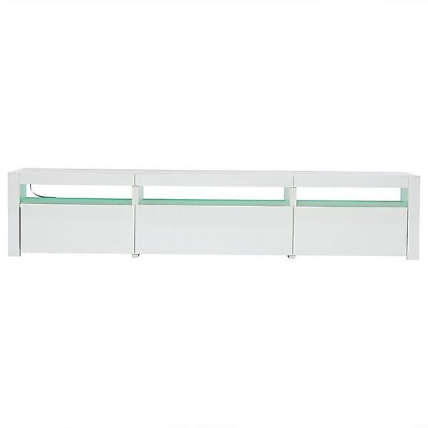 Gotagee TV-Schrank Weißer Hochglanz Schrank 190x24x40cm Schließfächer Anric günstig online kaufen