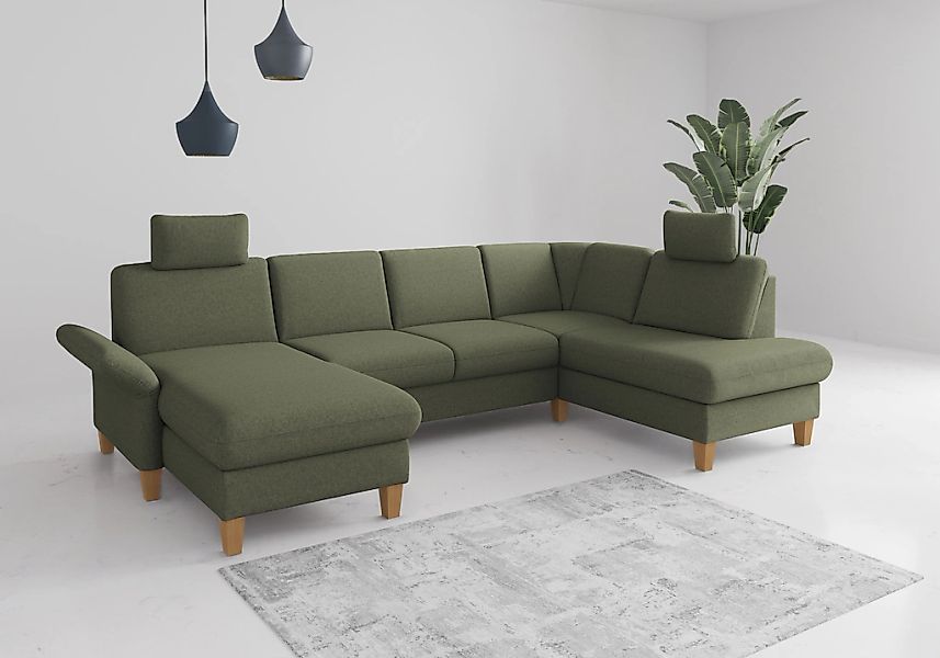 Home affaire Wohnlandschaft "Rochelle, U-Form", optional mit Armteilverstel günstig online kaufen