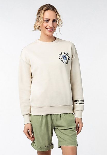 SUBLEVEL Sweatshirt Damen Pullover langarm mit Gute Laune Backprint Sweater günstig online kaufen