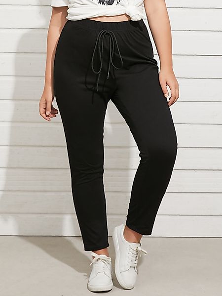 YOINS Plus Größe Black Hose mit Kordelzug günstig online kaufen