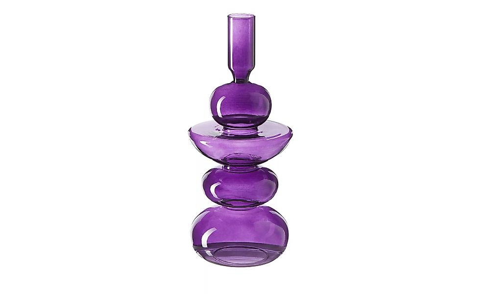 Kerzenständer ¦ lila/violett ¦ Glas  ¦ Maße (cm): H: 21,5  Ø: 9 Accessoires günstig online kaufen