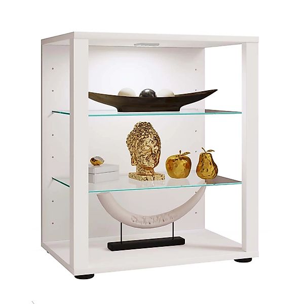 ebuy24 GlasolS Vitrinenschrank 3 Ablagen Weiß günstig online kaufen