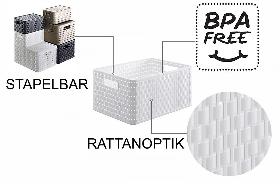 ROTHO Aufbewahrungsbox 3er-Set Aufbewahrungskorb 28l COUNTRY günstig online kaufen