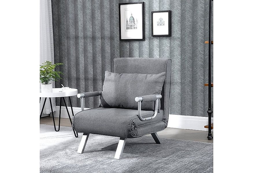 HOMCOM Sessel mit Armlehne, 3-in-1 Gästebett, Klappmatratze, Klappbett (Sch günstig online kaufen