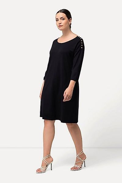 Ulla Popken Jerseykleid Minikleid Punto di Roma U-Boot-Ausschnitt 3/4-Arm günstig online kaufen