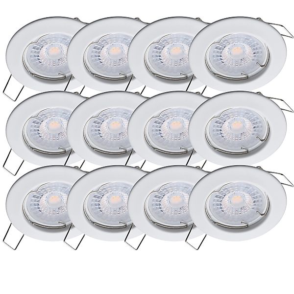 Oktaplex 12er Set LED Spots Sedan inkl. LED-Module Warmweiß 380lm 4,8W Weiß günstig online kaufen