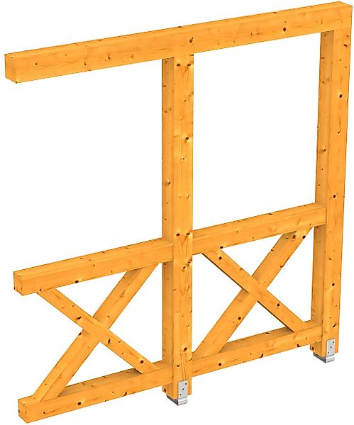 Skanholz Carport-Seitenwand "Andreaskreuz" Wandanbau günstig online kaufen