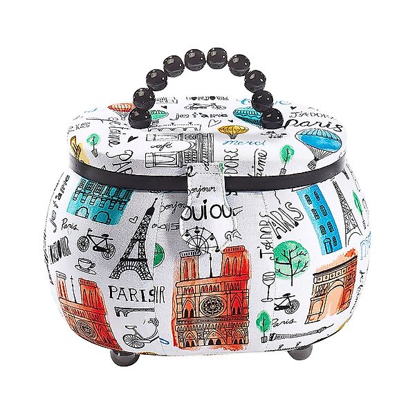 Kobolo Nähkorb Nähkästchen oval aus Kunststoff-Textil günstig online kaufen