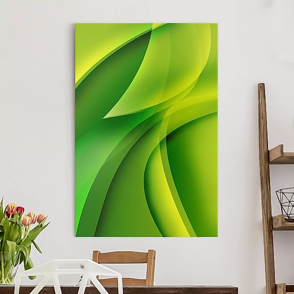 Leinwandbild Abstrakt - Hochformat Green Composition günstig online kaufen