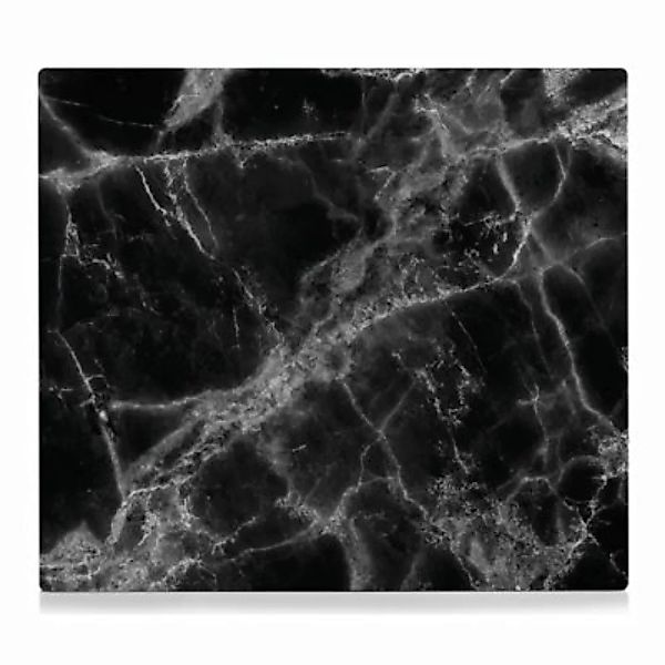 Neuetischkultur Herdabdeckplatte 50x56 cm, Glas Marmor schwarz günstig online kaufen