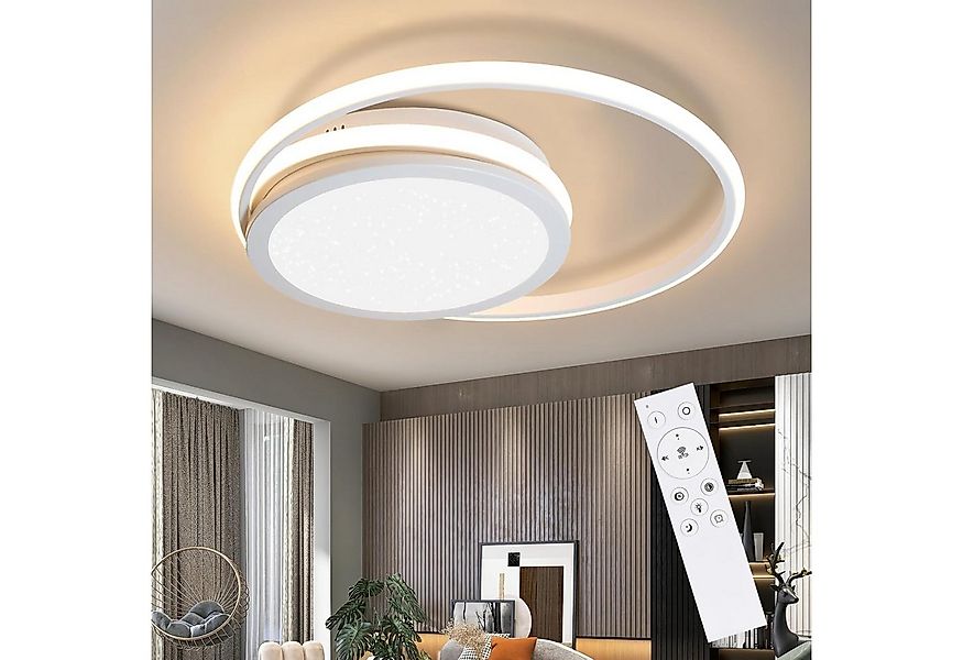 Nettlife LED Deckenleuchte Wohnzimmer Sternnenhimmel 56W Dimmbar Schwarz mi günstig online kaufen