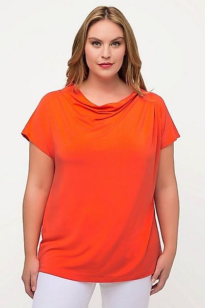 Ulla Popken T-Shirt T-Shirt Wasserfall-Ausschnitt Halbarm günstig online kaufen