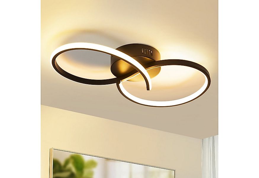 Nettlife LED Deckenleuchte Wohnzimmer Modern Schwarz 12W Innen 3000K Decken günstig online kaufen