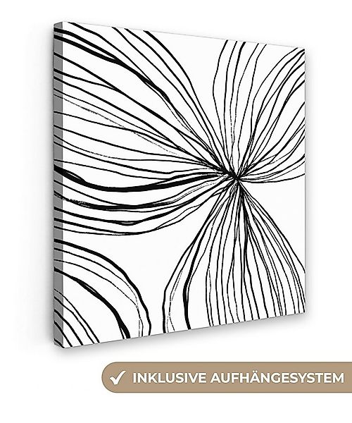 OneMillionCanvasses® Leinwandbild Kunst - Linien - Weiß - Schwarz, Fotodruc günstig online kaufen
