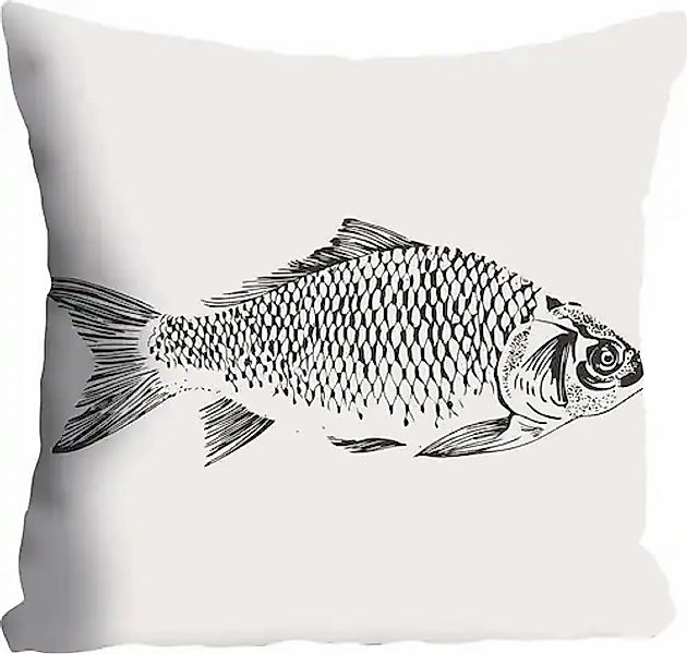 queence Dekokissen »Dennis«, Kissenhülle,Fisch,Weißer Hintergrund,Meer,Mari günstig online kaufen