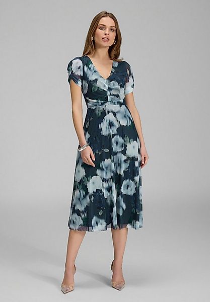 SWING Cocktailkleid - Midi Kleid mit Ärmel aus Mesh mit Ikat Druck Taillier günstig online kaufen