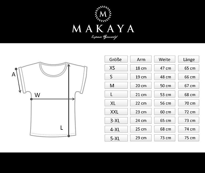 MAKAYA Print-Shirt Damen Kurzarm Basic Sommer günstig online kaufen