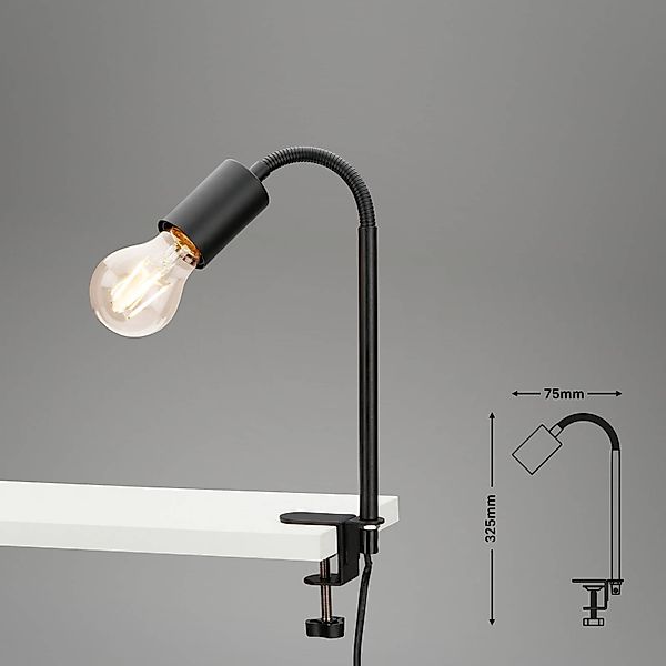 Klemmleuchte Krampo Retro, mit Flexarm, weiß günstig online kaufen