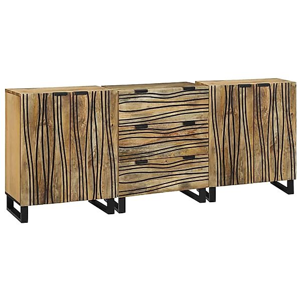 vidaXL Badezimmermöbel Set mit Regal 3-Tlg Braun Massives Mango-Holz 331004 günstig online kaufen