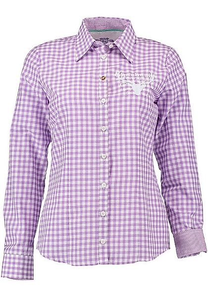 OS Trachten Trachtenbluse Pidara Tailliert, Kontraststoff, Schriftzug und H günstig online kaufen