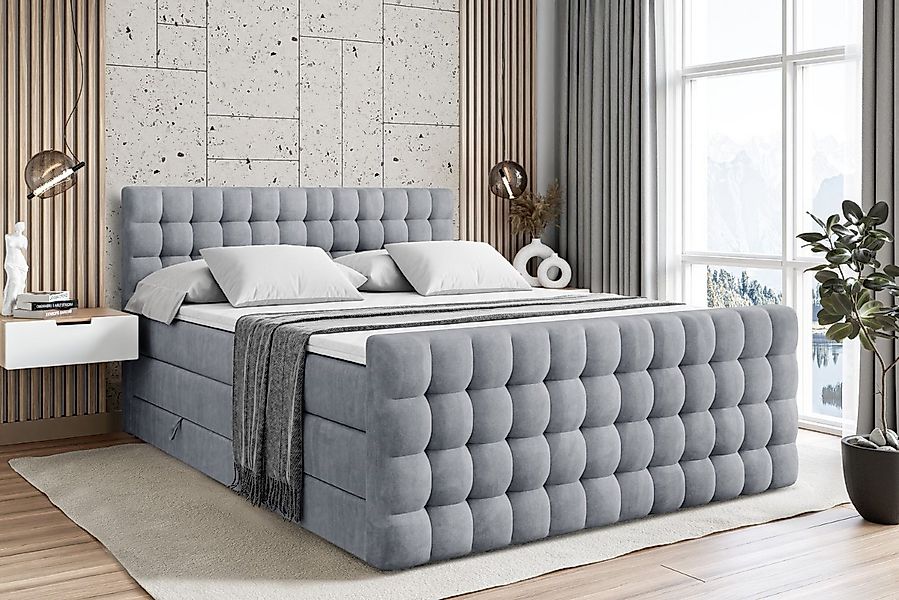 ALTDECOR Boxspringbett VIONE-Z KING (mit Matratze und Lattenrost Topper Pol günstig online kaufen