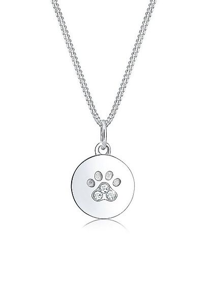 Elli Kette mit Anhänger Pfote Hund Katze 925 Silber, mit Kristallen von Swa günstig online kaufen