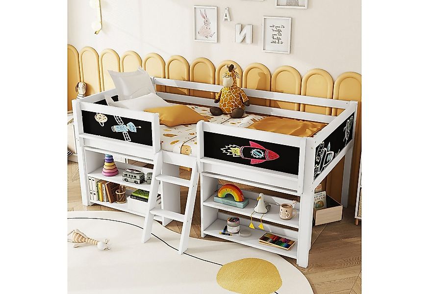 REDOM Kinderbett Stauraumbett, Einzelbett, Funktionsbett (Halbhohes Bett, K günstig online kaufen