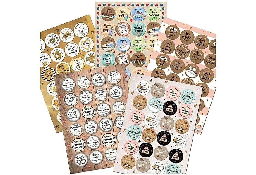 Logbuch-Verlag Dekofigur 120 bunte Aufkleber - Sprüche Sticker Liebe Freund günstig online kaufen