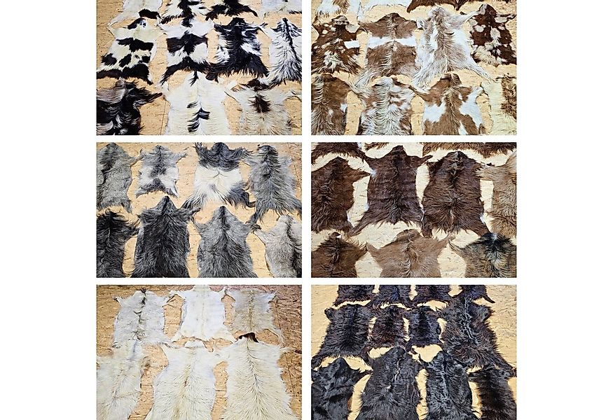 Provellus Fellteppich Ziegenfell Naturfarben Unikat Fellteppich 80-100cm, 8 günstig online kaufen