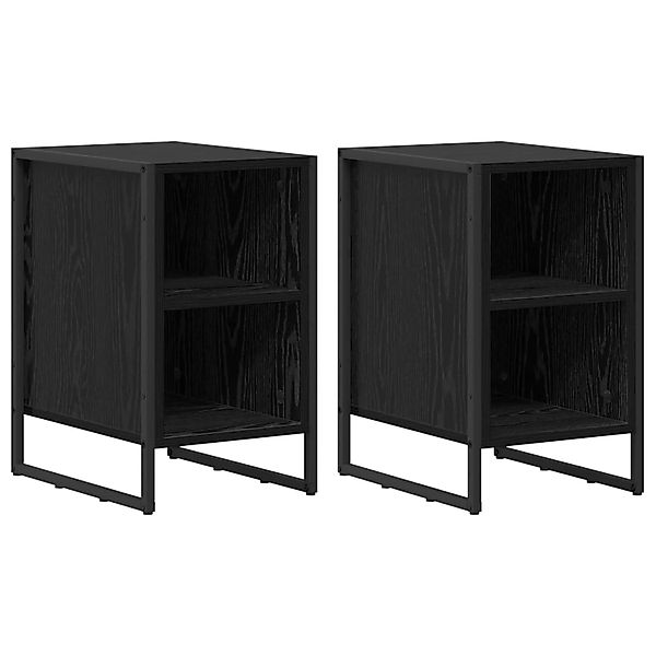 vidaXL Nachttisch 2 Stk Schwarz Eichen-Optik 39,5 x 30 x 50 cm 886631 günstig online kaufen