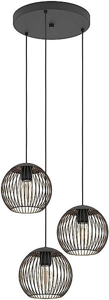 EGLO Hängeleuchte ALMANZORA Pendellampe - Stahl - E27 - 3X60W - IP20, ohne günstig online kaufen