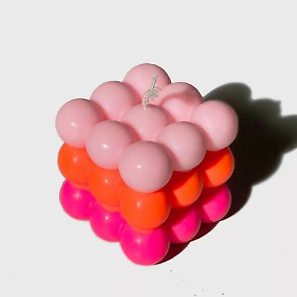Dip Dye Neon Bubble Kerze, 65 x 65 Mm günstig online kaufen