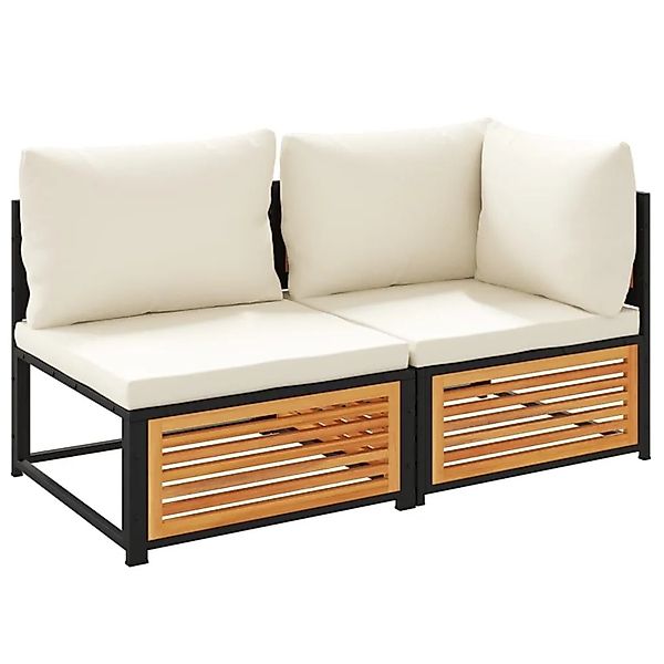 vidaXL Gartensofa mit Kissen 2-Sitzer Massivholz Akazie 367649 günstig online kaufen