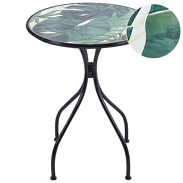 Beliani Gartentisch COZZANA Schwarz Grün 60x60x75 günstig online kaufen