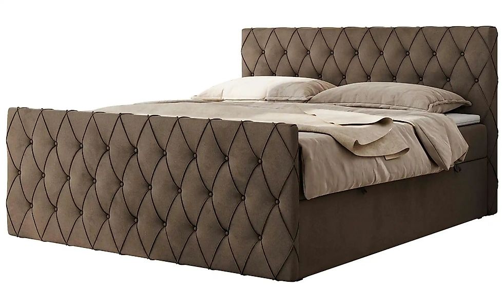 Boxspringbett mit Bettkasten Miren Duo ¦ braun ¦ Maße (cm): B: 201 H: 110 B günstig online kaufen