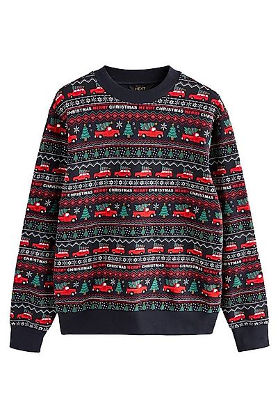 Next Sweater Rundhals-Sweatshirt mit weihnachtlichem Muster (1-tlg) günstig online kaufen