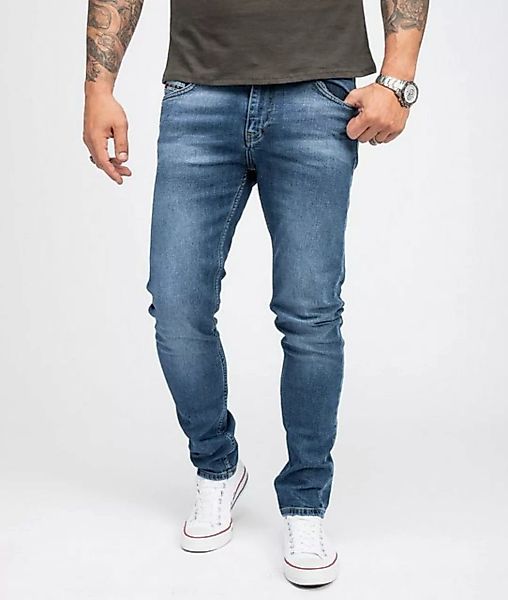 Indumentum Slim-fit-Jeans Herren Jeans Stonewashed Blau IS-303 günstig online kaufen